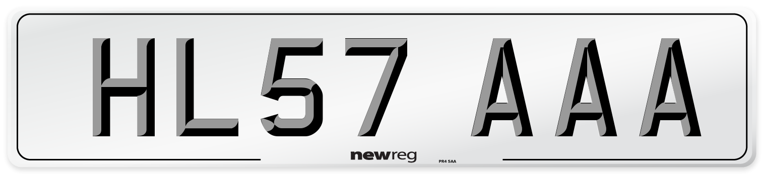 HL57 AAA Number Plate from New Reg